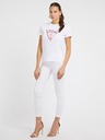 Guess Jeans Damen weißes T-Shirt Big Triangle Logo G011 Guess Jeans