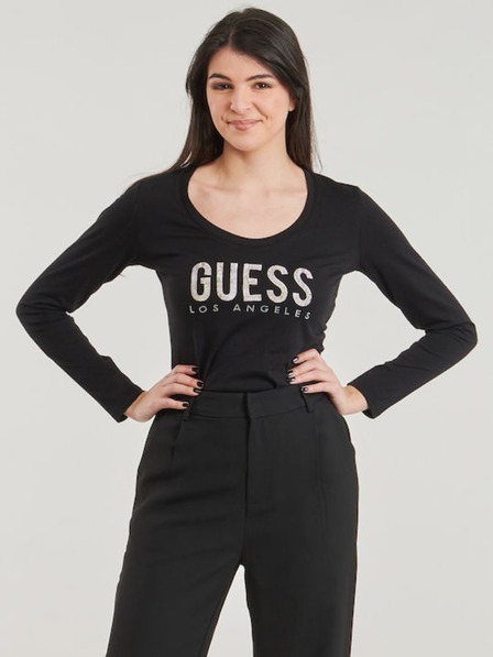 Guess Jeans Damen Schwarzes T-Shirt Python von Guess Jeans