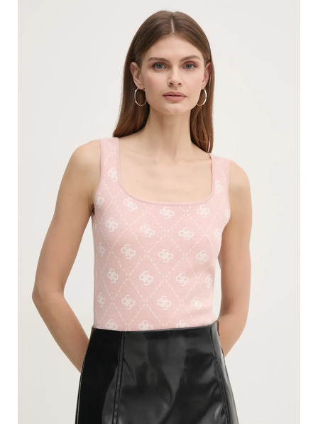 Guess Jeans Damen Rosa Top mit Ganzdruck 4G von Guess Jeans
