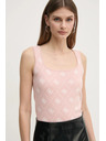 Guess Jeans Damen Rosa Top mit Ganzdruck 4G von Guess Jeans