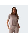 Guess Jeans Damen Rosa T-Shirt mit Schulter-Logo von Guess Jeans