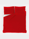 Kvalitex Französische einfarbige Baumwoll-Bettwäsche 240x200, 70x90cm Rot