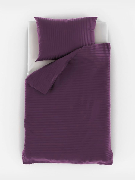 Kvalitex Satinbettwäsche mit Streifen 140x220, 70x90cm PURPLE