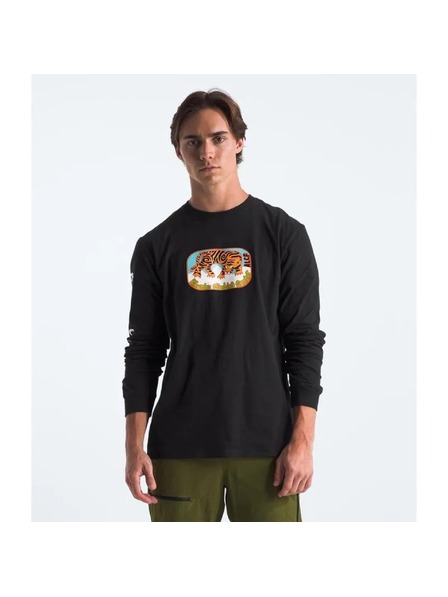 The North Face Herren schwarzes Langarm-T-Shirt The North Face Climb