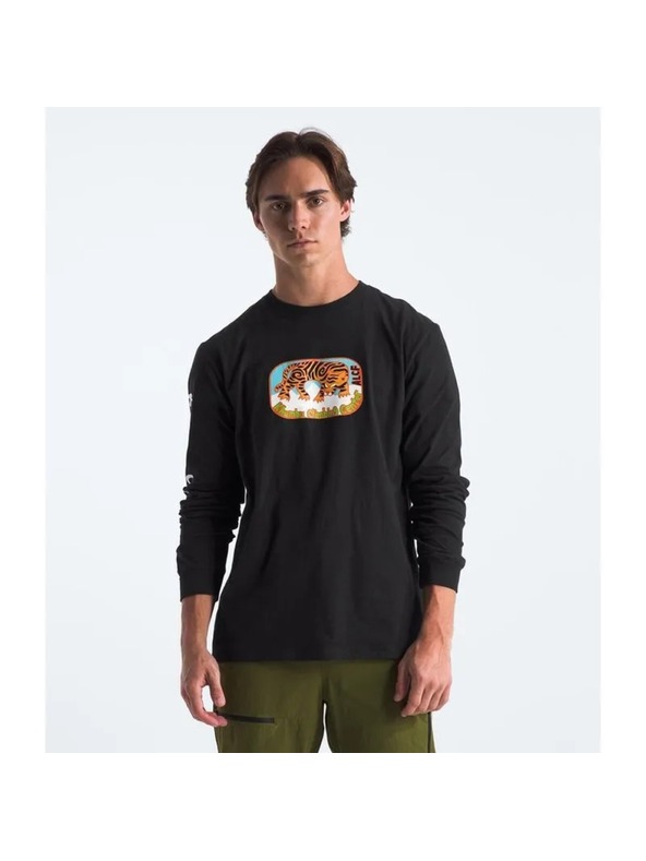 The North Face Herren schwarzes Langarm-T-Shirt The North Face Climb