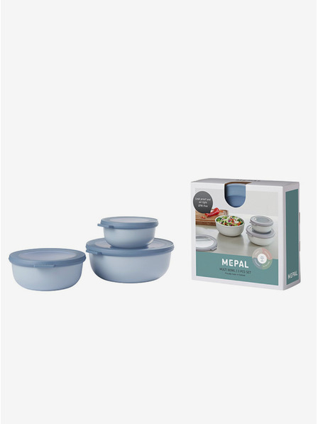Mepal 3er Set Schüsseln in hellblauer Farbe Mepal Cirqula 350+750+1250 ml