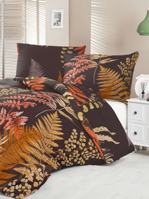 Kvalitex Satin French Bedding Luxury Collection 1+2, 220x200, 70x90cm Fern Brown Kvalitex