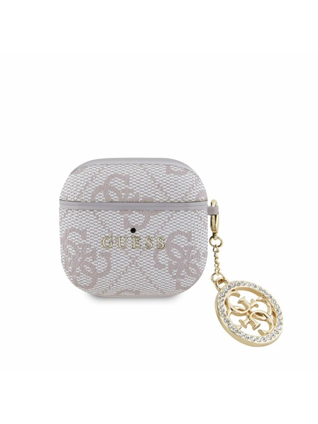 Guess Guess 4G Script PC/PU Charm Hülle für AirPods 4 Rosa