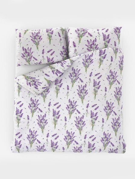 Kvalitex Französisches verlängertes Baumwoll-Bettwäsche-Set PROVENCE COLLECTION 240x220, 70x90cm LAVENDEL lila