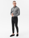 Ombre Clothing Weiß-schwarzes Herrenhemd von Ombre Clothing K608