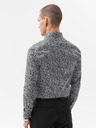 Ombre Clothing Weiß-schwarzes Herrenhemd von Ombre Clothing K608