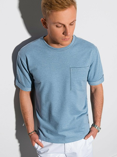 Ombre Clothing Blaues Herren-T-Shirt mit Tasche von Ombre Clothing S1371