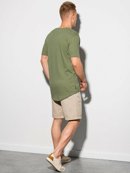 Ombre Clothing Dunkelgrünes Herren-T-Shirt mit Schriftzug von Ombre Clothing S1387
