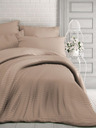 Kvalitex Französische Satin-Bettwäsche mit Streifen 1+2, 220x200, 70x90cm beige Kvalitex