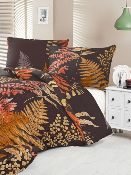 Kvalitex Satin French Bedding Luxury Collection 1+2, 200x200, 70x90cm Fern brown Kvalitex