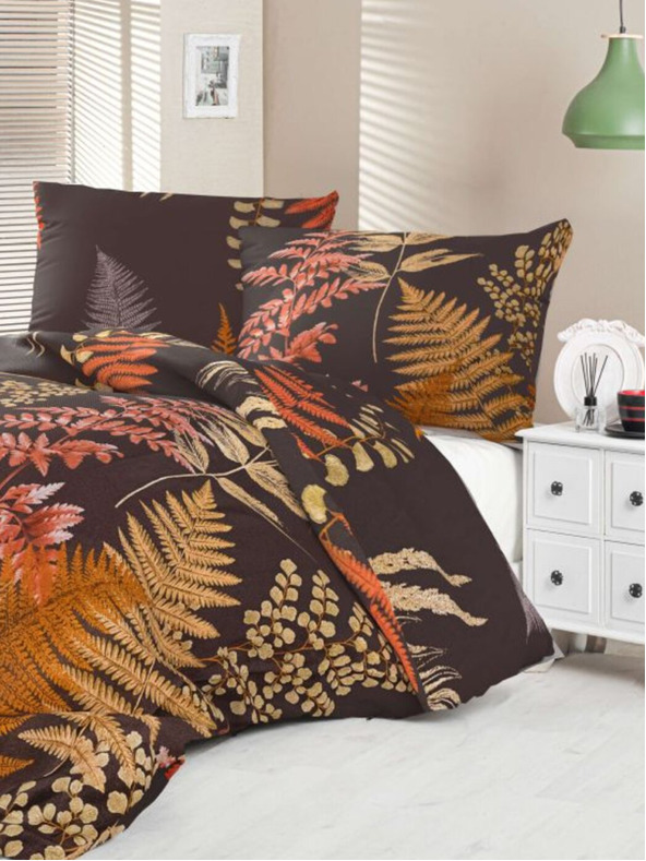 Kvalitex Satin French Bedding Luxury Collection 1+2, 200x200, 70x90cm Fern brown Kvalitex
