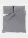 Kvalitex Französische Satin-Bettwäsche gestreift 1+2, 220x200, 70x90cm HELLGRAU