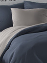 Kvalitex Satiniertes französisches Leinen LUXURY COLLECTION 1+2, 200x200, 70x90cm dunkelgrau / hellgrau