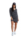 Edoti Weiß-schwarz gestreiftes Damen Kleid Edoti