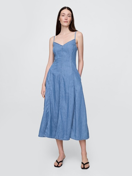 GAP Damen Jeans-Maxikleid mit Taschen GAP
