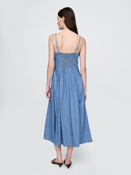 GAP Damen Jeans-Maxikleid mit Taschen GAP