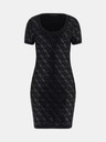 Guess Schwarzes kurzes Damenstrickkleid Guess