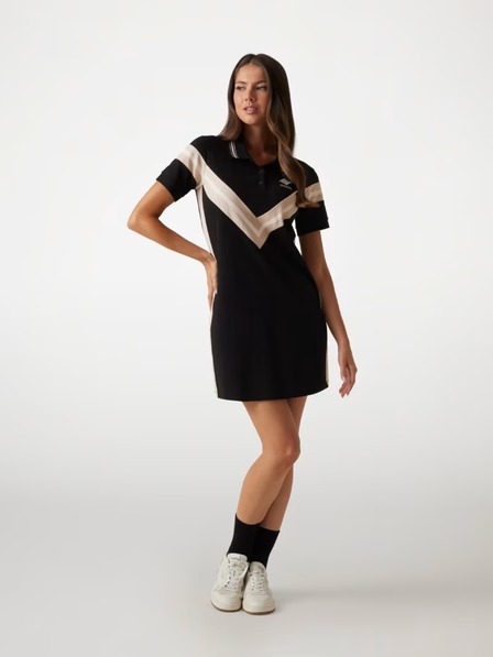 Guess Jeans Damen schwarzes Mini-Kleid im Polo-Stil Guess Jeans