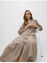 Marks & Spencer Checked Midi Dress with Front Buttons, High Modal Content by Marks & Spencer Brown