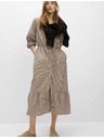 Marks & Spencer Checked Midi Dress with Front Buttons, High Modal Content by Marks & Spencer Brown