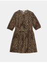 Marks & Spencer Mini Dress with Accentuated Waist and Leopard Print, High Lyocell Content by Marks & Spencer Brown