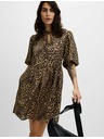 Marks & Spencer Mini Dress with Accentuated Waist and Leopard Print, High Lyocell Content by Marks & Spencer Brown