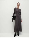 Marks & Spencer Marks & Spencer graues Jersey-Netz-Midikleid mit Säulenschnitt und Rüschen