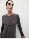 Marks & Spencer Marks & Spencer graues Jersey-Netz-Midikleid mit Säulenschnitt und Rüschen
