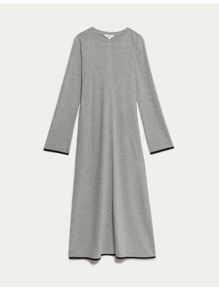 Marks & Spencer Graues Jersey-Midikleid mit Rundhalsausschnitt von Marks & Spencer