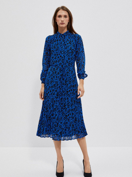 Moodo Schwarz-blaues geblümtes Damenkleid Moodo