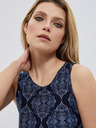Moodo Dunkelblaues gemustertes Damenkleid Moodo