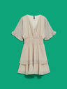 Moodo Schwarz-beige Damen Tupfenkleid Moodo