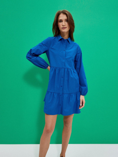 Moodo Blaues Damen-Shirt-Kleid Moodo