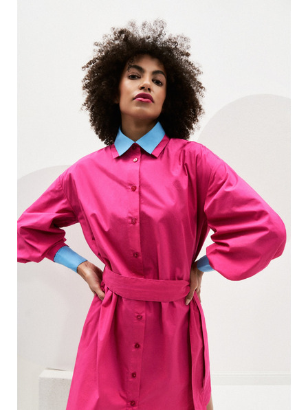 Moodo Rosa Damen-Shirt-Kleid Moodo