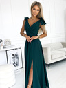 numoco Langes Kleid mit herzförmigem Ausschnitt und Schulterbändern - grün Numoco ELENA