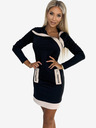 numoco Zweifarbiges Kleid mit drei Reißverschlüssen - schwarz und beige Numoco