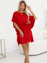 numoco Rotes Damenkleid mit Gürtel Numoco