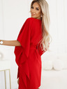 numoco Rotes Damenkleid mit Gürtel Numoco