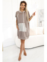 numoco Känguru-Kleid mit Kapuze und Metallic-Details - Mocha Mousse Numoco