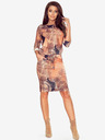 numoco Sportliches Kleid - kupferfarbenes Muster mit Numoco-Schriftzug