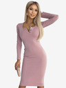 numoco Kleid mit drei Knöpfen am Ausschnitt - schmutzigrosa Numoco