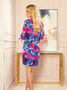 numoco Bequemes Oversize-Kleid - blau und rosa Blumen Numoco