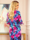 numoco Bequemes Oversize-Kleid - blau und rosa Blumen Numoco