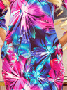 numoco Bequemes Oversize-Kleid - blau und rosa Blumen Numoco