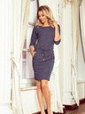 numoco Sportliches Kleid mit Bändern und Taschen - Jeans mit Tupfen Numoco